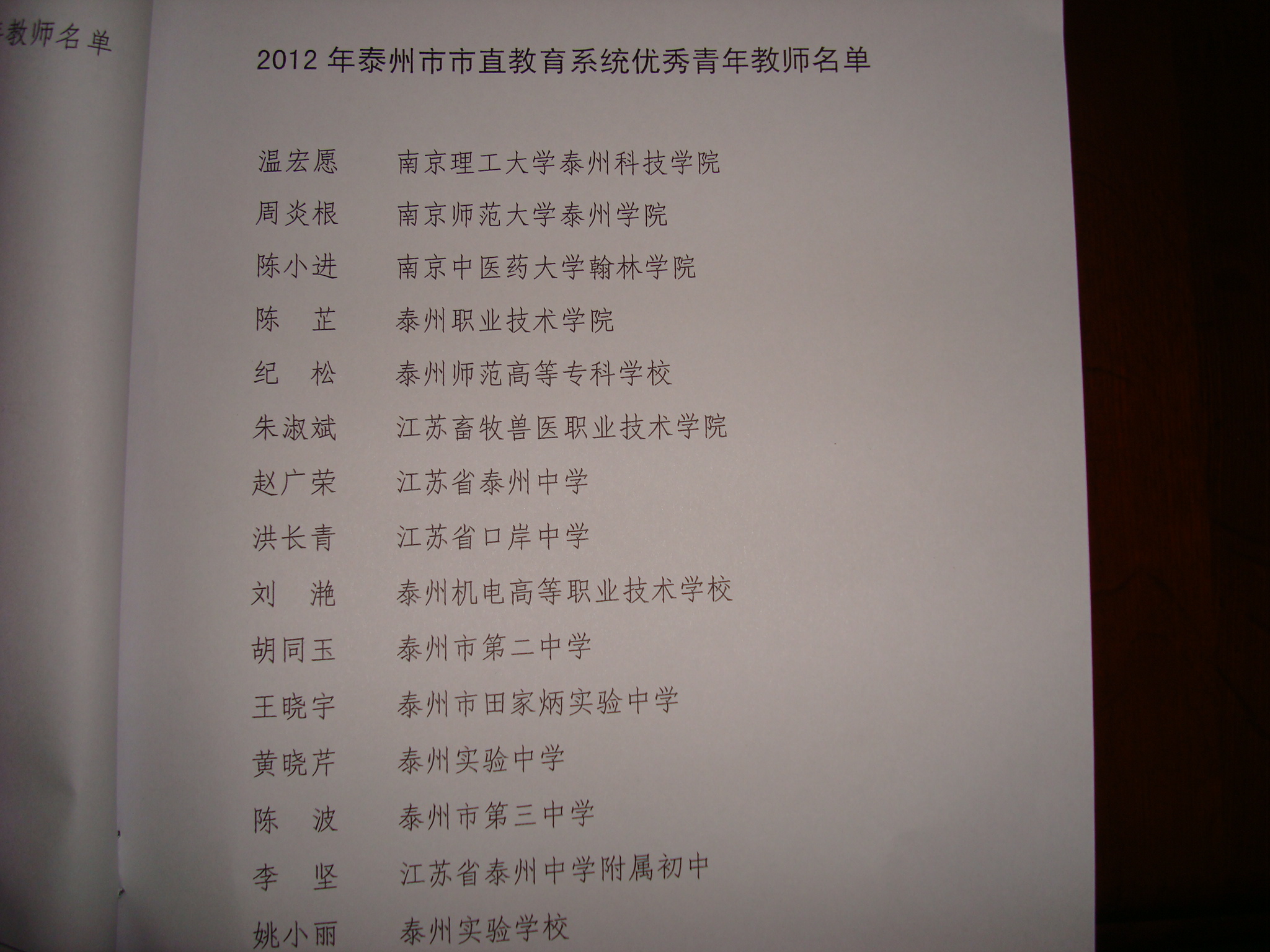 黃曉芹老師被表彰為2012市直教育系統(tǒng)優(yōu)秀青年教師